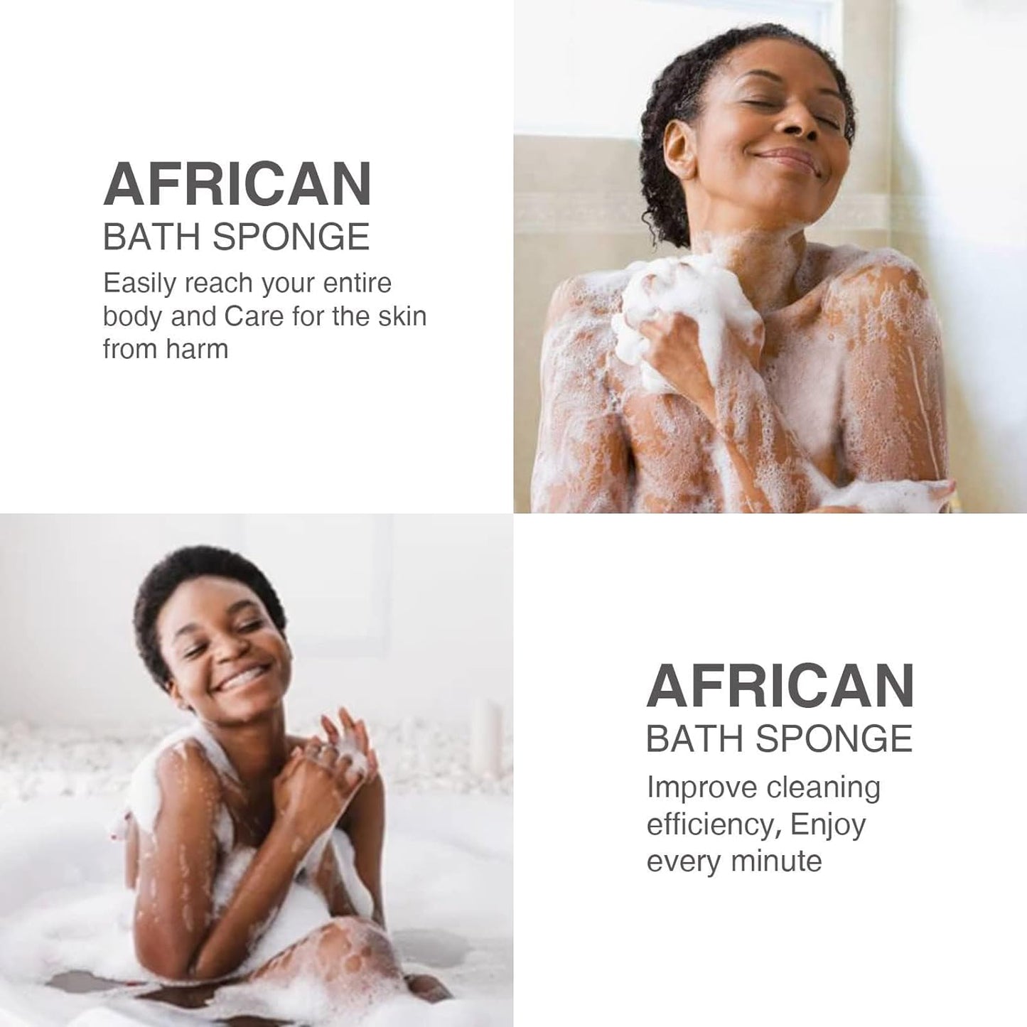 3-Piece African Exfoliating Net Bath Sponge Set | Skin Smoother | Daily Use