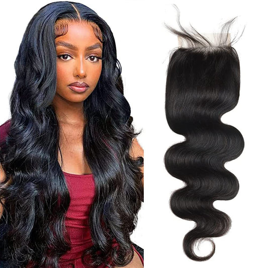 Body Wave Lace Closure Human Hair 10 Inch 4X4 Hd Lace Closure 100% Brazilian Virgin Human Hair Body Wave Transparent Lace Closur