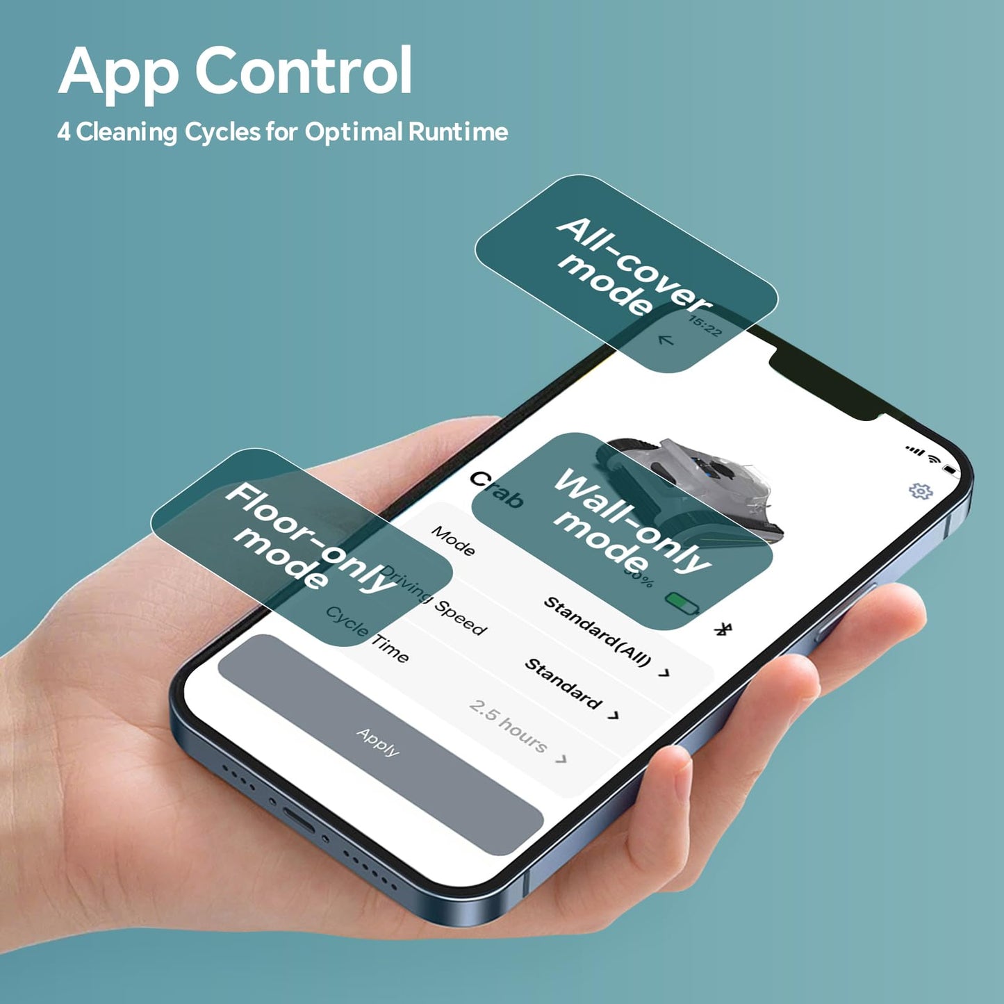 Cordless Robotic Pool Cleaner -Pool Vacuum 180W Brushless Motor, 45,000Pa Suction, Wall Climbing, Sonar Navigation, 3 Modes Automatic Pool Robot for Inground & Above-Ground Pools Up to 2150 Sq. Ft.