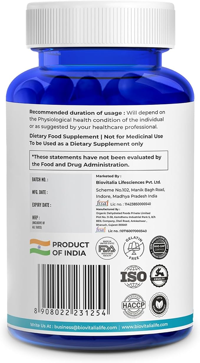Biovitalia Multivitamin Capsules for Men Promote Body Immunity & Support Healthy Heart Function for Daily Active Energy -Enriched with Essential Vitamins, Minerals, Antioxidants - 60 Capsules