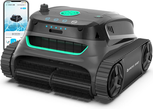 WYBOT S2 Inground Pool Vacuum up to 3230.Sq.ft, Cordless Robotic Pool Cleaner Lasts 210 Mins with Smart Navigation, Dual Filtration, Touch/APP Modes