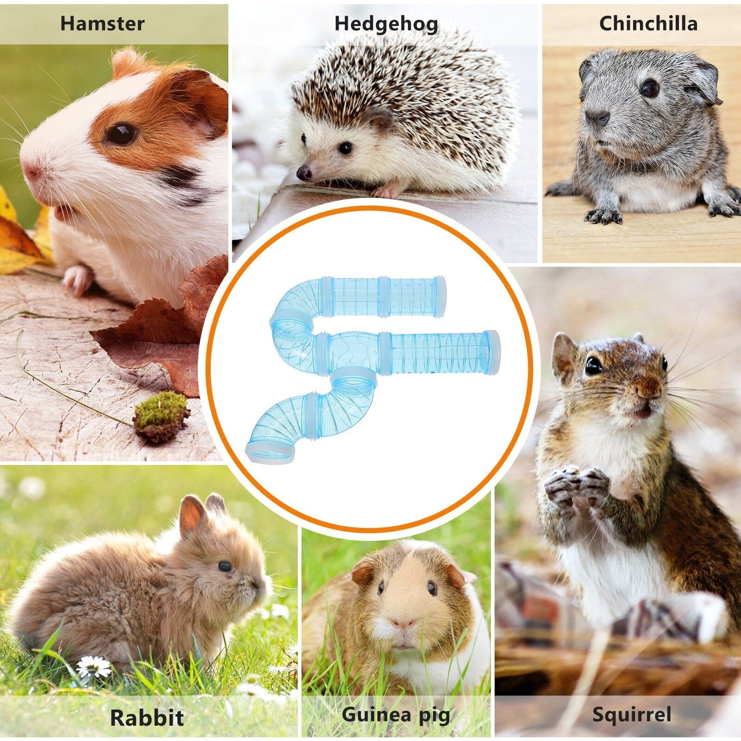 Blue Plastic Hamster Cage Tube for Pet Use DIY Tailored Tunnel Toy Expandable