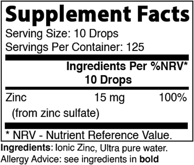 Best Naturals Ionic Liquid Zinc - Immune Support - High Bioavailability - Glass Bottles 2 OZ (60ml)