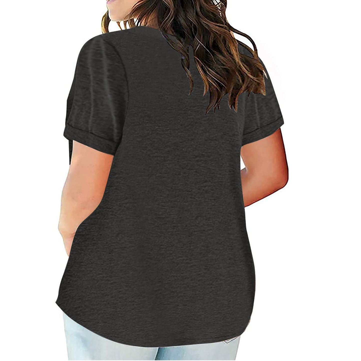 Black of Friday Deals 2024 Plus Size Tops for Women Summer Short Sleeve T Shirts Sexy V Neck Comfy T-Shirts Tunic Casual Loose Soft Tee Shirt
