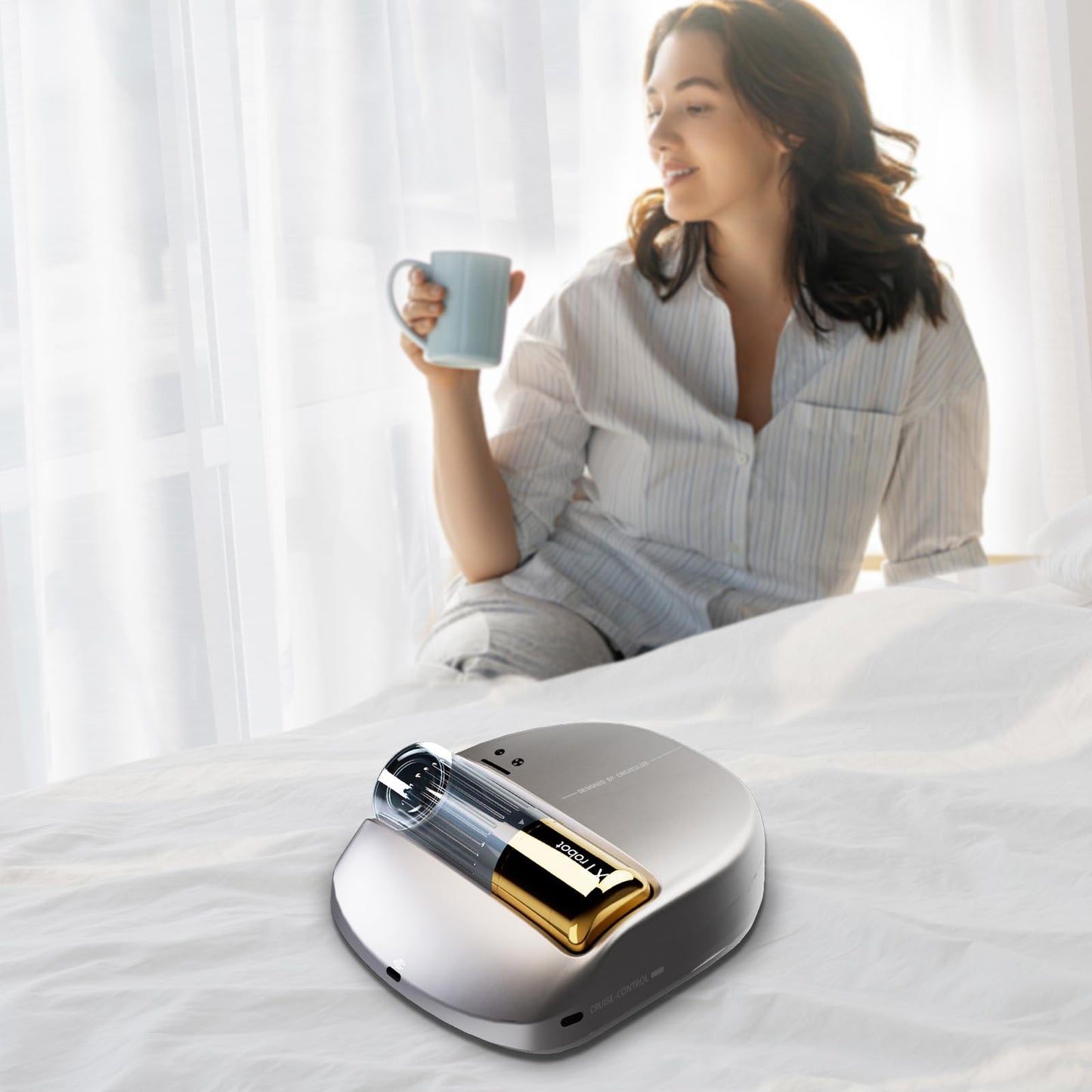 CREATULIZE 3 in 1 Cordless Robot Bed Vacuum Cleaner with 270nm UV Light - Smart Navigation, 14AW Strong Suction & Edge Detection Technology for Mattress, Sofa, Carpet