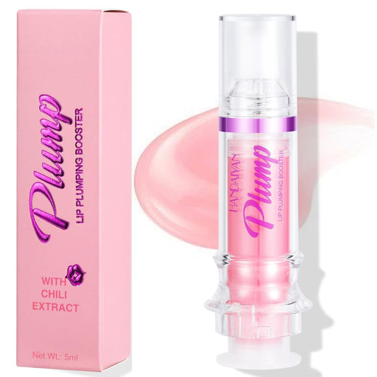 WenFeng Spicy Lip Plumping Booster,Plumping Lip Oil with Chili Extract,Plump and Pout Lip Plumper for Women Girls,Fuller Lips Instantly,Hydrating,High-Shine (01)