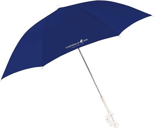 Caribbean Joe Beach Umbrella for Chair, Adjustable and Universal Clamp On Beach Umbrella with UV Protection, 48 Inch Arc