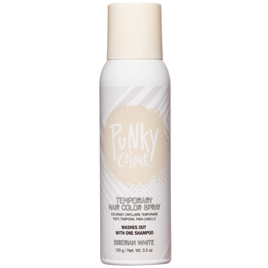 Punky Temporary Hair Color Spray, Siberian White, Fast-Drying, Non-Sticky, Non-Damaging, Travel Size Hair Dye for Instant Vivid Hair Color, 3.5 oz