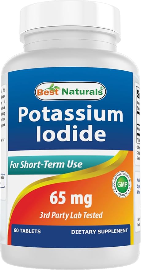 Best Naturals Potassium Iodide 65 mg - Dietary Supplement, 60 Tablets (60 Count (Pack of 1)) (12)