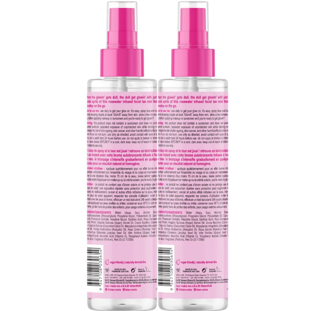 Clear Face Tan Mist Bundle – Gradual Bronzing Facial Tanner Spray | 6.7 Fl Oz, Pack of 2