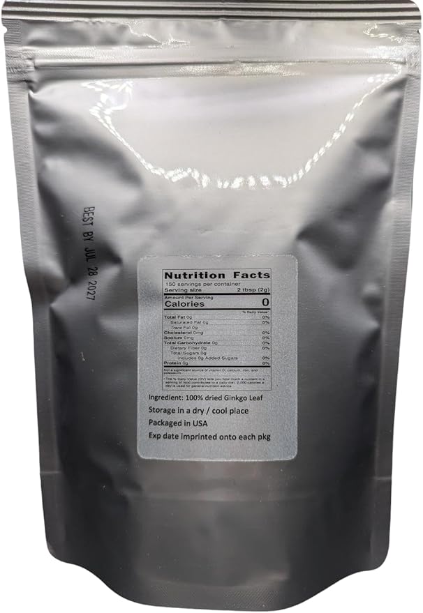 Ginkgo Leaf - Premium Ginkgo Biloba Loose Leaf 100% from Nature (01 oz)