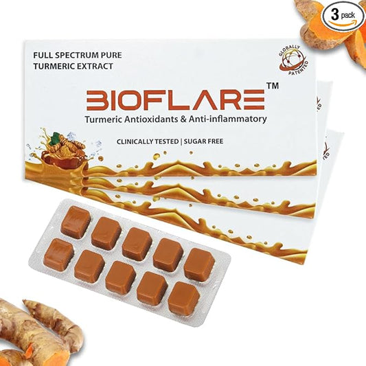 BIOFLARE® Turmeric Advance Formula Lozenges for Sore Throat Relief | Clinically Tested Turmeric Supplement for Immunity, Inflammation, Liver Support & Digestive Health (3-Pack)