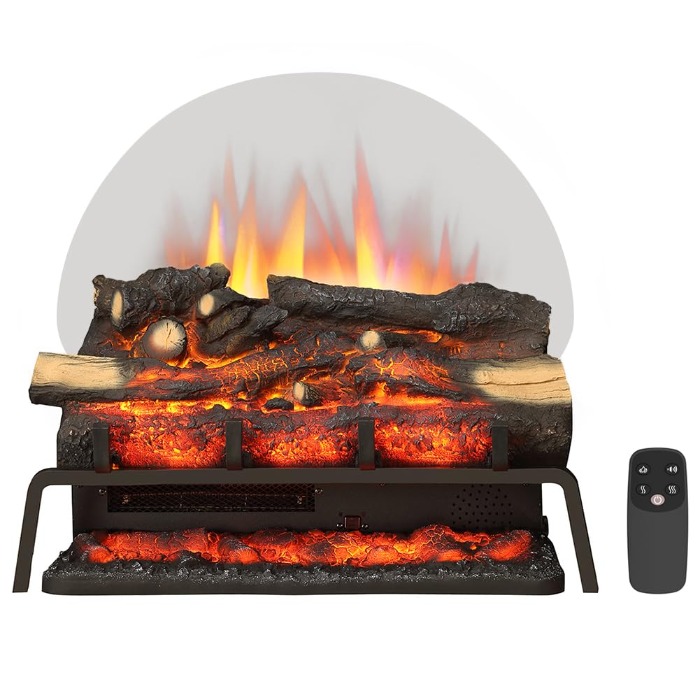 LegendFlame 23" W Free Standing Electric Fireplace Log Set (EF290), Fireplace Insert, Heater 750W/1500W, Crackling Sound, Remote Control