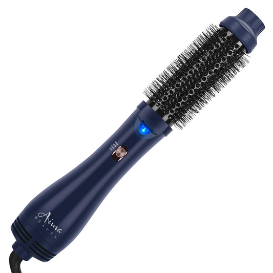 Hair Dryer Brush, Aima Beauty 4-in-1 Upgrade Hot Air Straightener Curler Function for Women, Hair Styling Tools, Prussian Blue-Round
