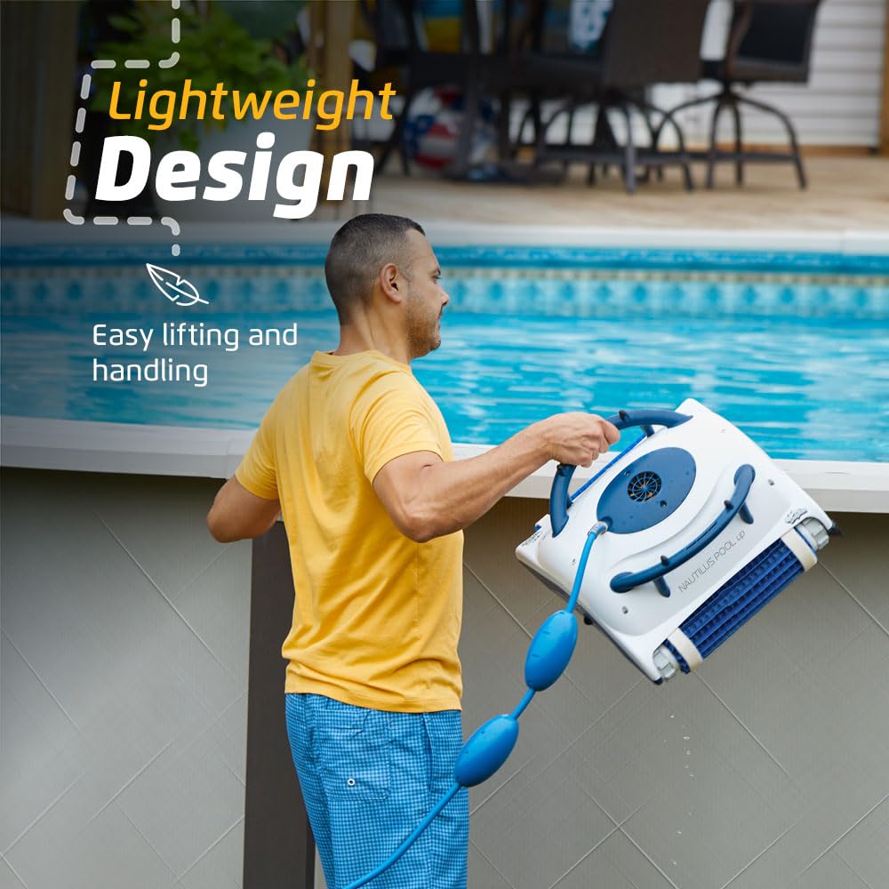 Dolphin Nautilus Pool Up Automatic Robotic Pool Vacuum Cleaner, Floor and Walls Scrubber Brush, Ideal for Above/In-Ground Pools Up to 26 FT in Length