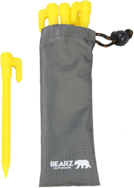 Stakes with Anchor - Tarp Stakes Sand Stakes, Small Plastic Stakes Tent Pegs Camping Stakes for Beach, Plastic Tent Stakes, Tent Spikes, 5.9in Pack of 4
