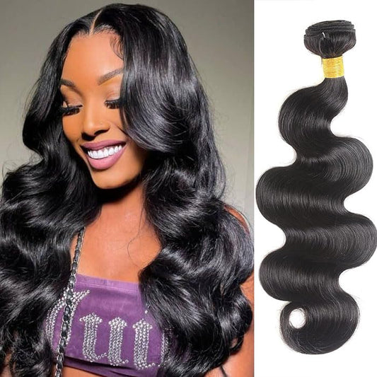 26 Inch 12A Grade Human Hair Bundles Body Wave Bundles 100% Unprocessed Brazilian Virgin Hair Bundles Double Machine Weft Brazilian Body Wave Bundles(1 Bundle)