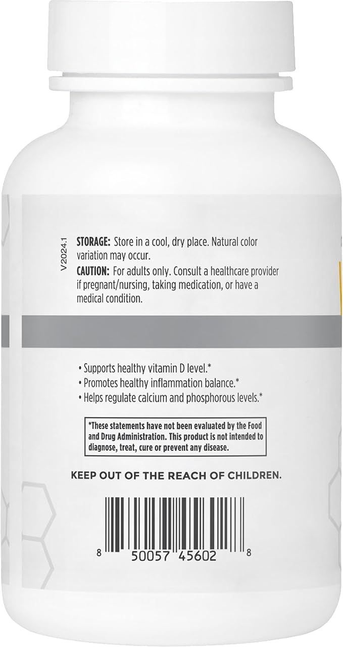 High Potency Vitamin D3 125 mcg (5000 IU) Softgels with Rosemary Extract Antioxidants | Bone, Immunity, Brain and Inflammation Balance Support | 90 Softgel Capsules