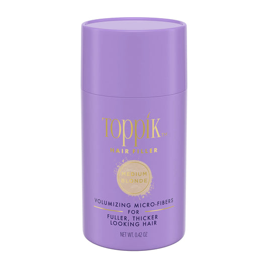 Toppik Hair Filler Keratin Hair Fiber Powder 12g - Hair Thickener for Women, Camoflauge Roots, Fills Hairline Gaps For Fuller Hair - Medium Blonde