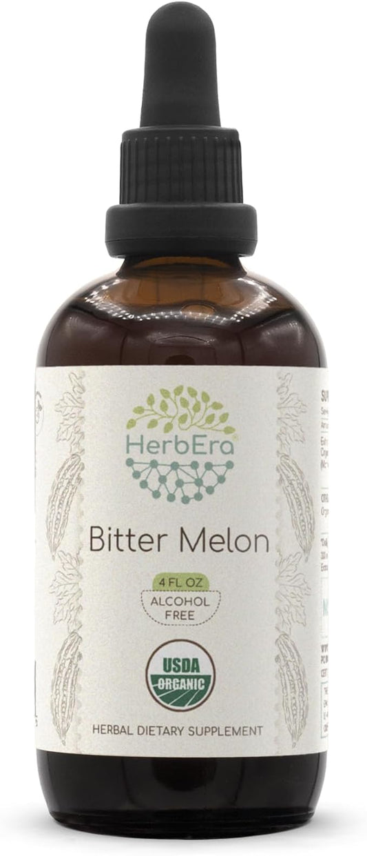 Bitter Melon B120 USDA Organic Tincture | Alcohol-Free Extract, High-Potency Herbal Drops | Certified Organic Bitter Melon (Momordica Charantia) Dried Fruit (4 fl oz)