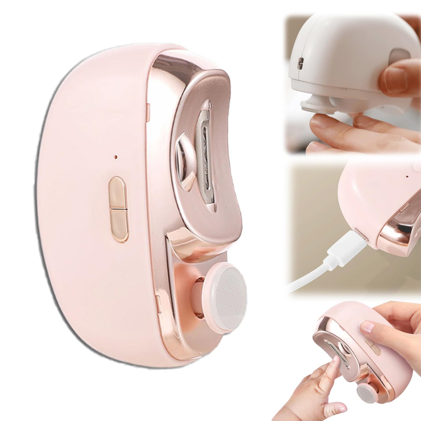 2 in 1 Electric Polishing Automatic Nail Clippers, Electric Toenail Clippers, 2025 New Electric Toe Nail Clippers for Seniors Adults Baby, Automatic Electric Nail Clippers Nail File with Light