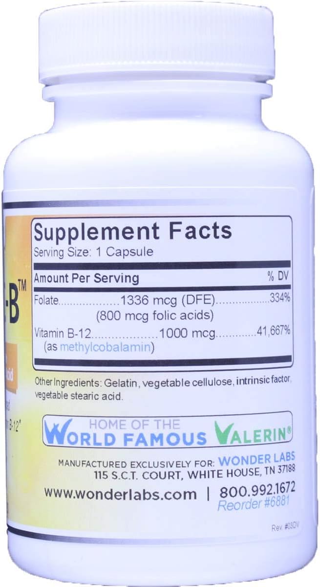 Intrinsic Factor with Folic Acid and Vitamin B-12 1000mcg - 120 Capsules