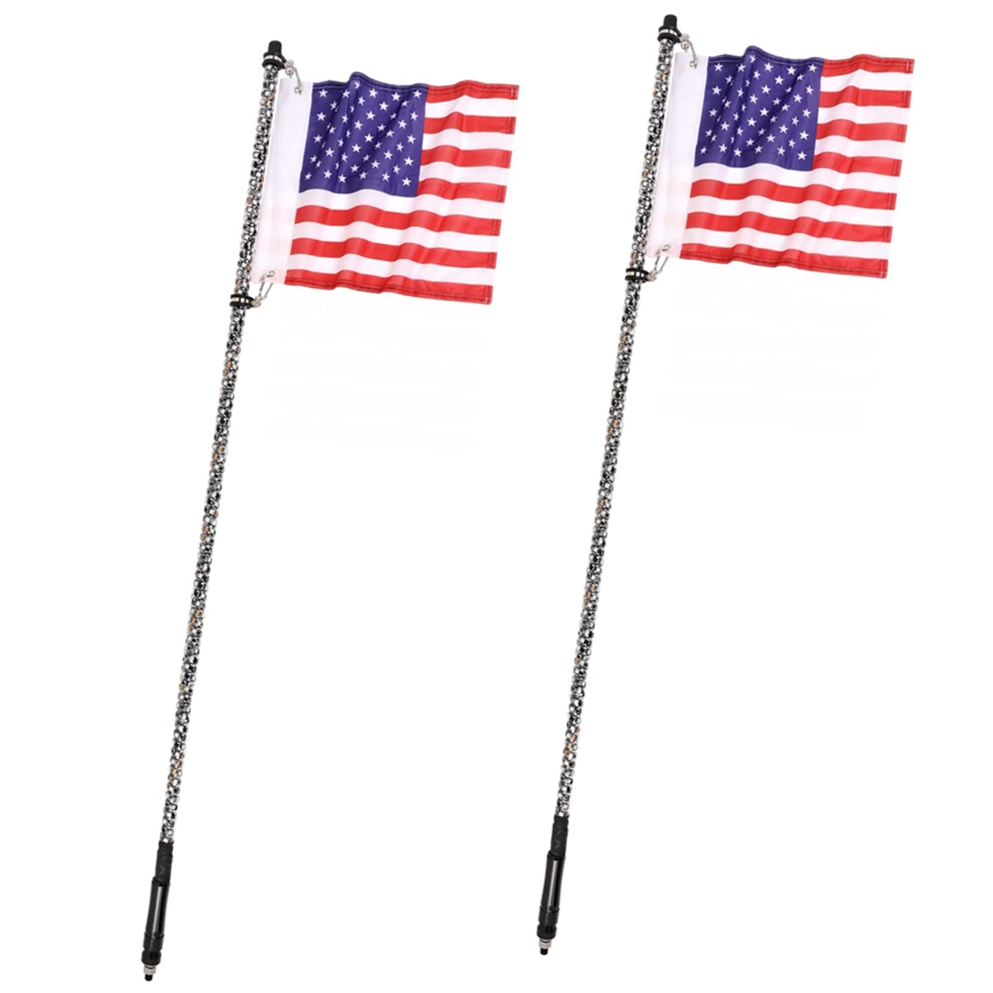 OFFROADTOWN 5FT LED Spiral RGB Whip Lights 2PCS w/RGB Chasing/Dancing Light, RF Remote Control, Lighted Antenna for UTV ATV RZR SXS Truck Polaris Can-Am