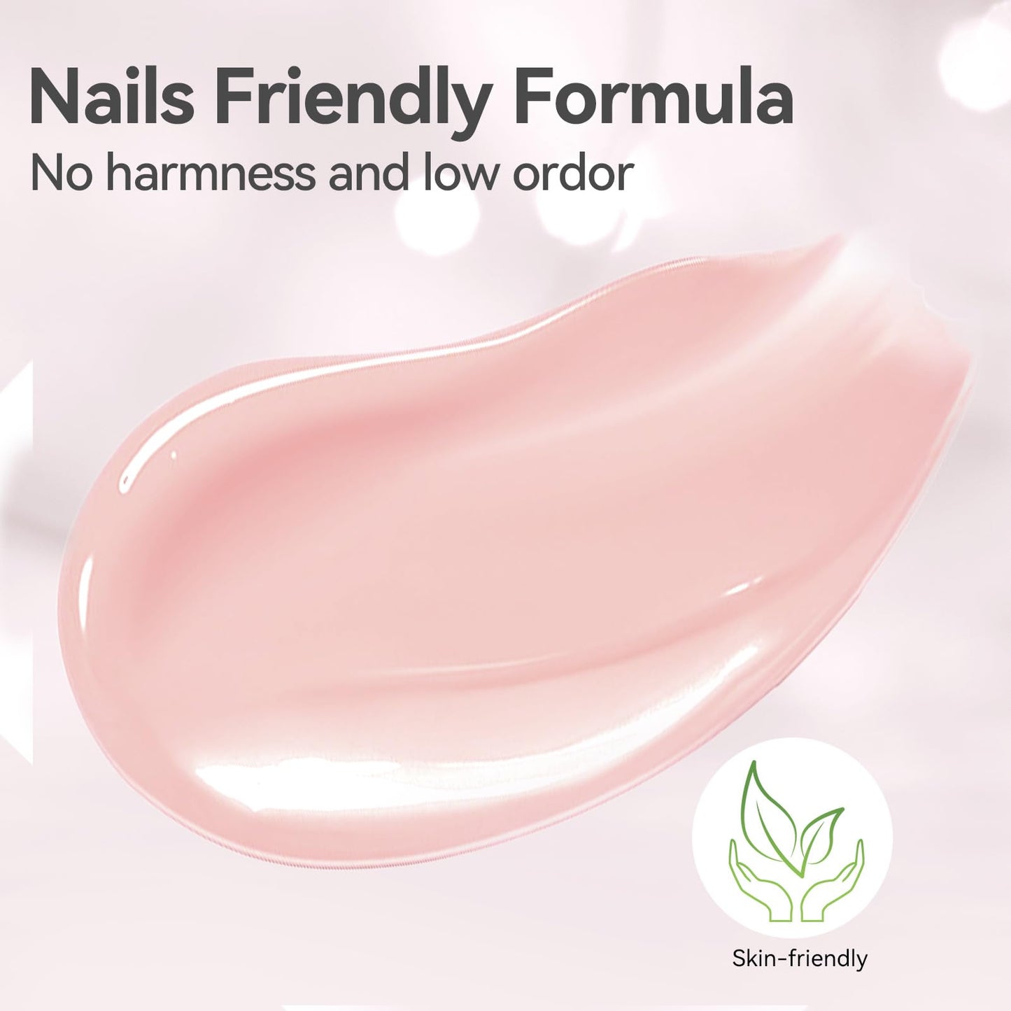 BORN PRETTY Builder Gel for Nails, 8-in-1 Extension Gel Strengthener Gel Hard Builder Nail Gel Base Top Gel, Pink Gel Builder Rhinestone Nail Glue Gel in A Bottle Nails 15ML