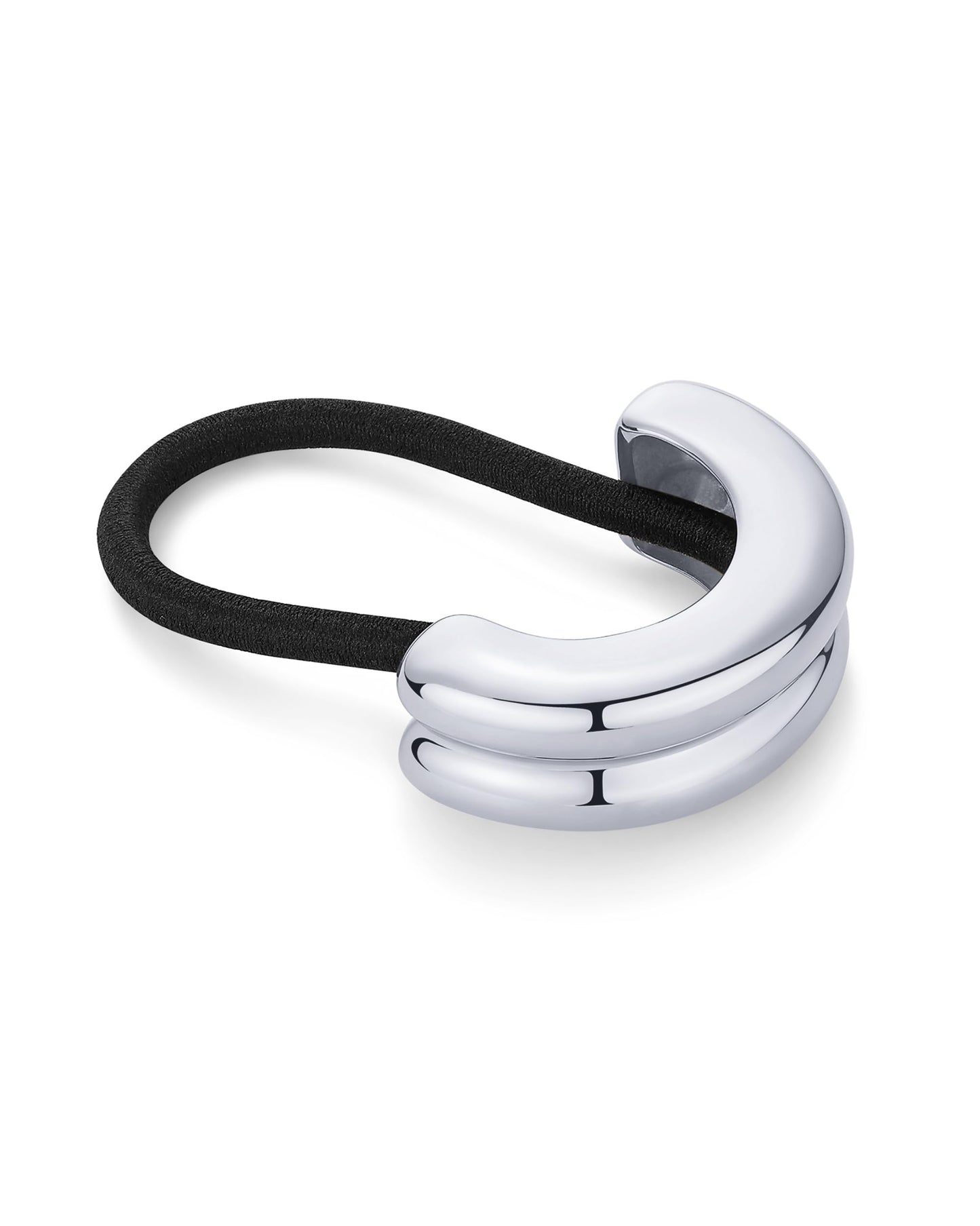 PAVOI Stainless Steel Double Arch Chunky Metal Hair Band Ponytail Holders for Women - Stainless Steel Statement Cuff Fashion Accessories - Waterproof Stretchy Gold Hair Ties