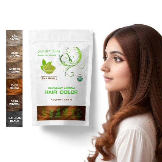 100% Organic Henna Hair Color – Natural, Chemical-Free Hair Dye for Rich, Vibrant Color & Gloss – Grey Coverage, Safe for All Hair Types, Vegan Non-Toxic, Herbal Hair Treatment (PURE HENNA)
