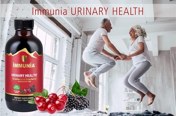 Immunia Urinary Health. Cranberry & Elderberry Concentrate for The Prevention of Urinary Infections. Natural. Delicious. 5 ml/Day. (1-Pack)
