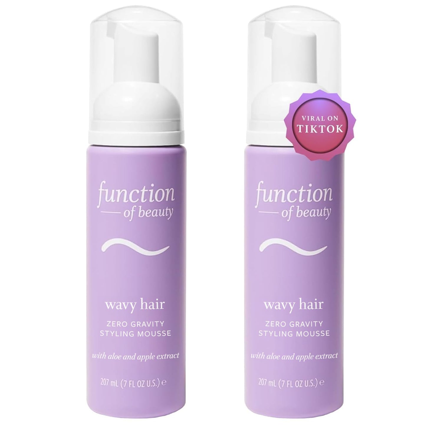 FUNCTION OF BEAUTY Zero Gravity Styling Mousse, 7 oz Each (2-Pack) - Adds Volume, Defines Natural Waves While Providing a Flexible Hold Without Feeling Stiff or Crunchy