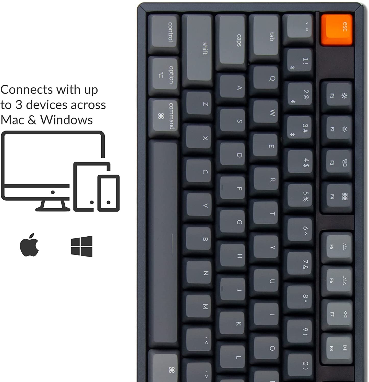 Keychron K10 RGB Full Size Layout Hot-Swappable Mechanical Keyboard for Mac Windows, Multitasking 104-Key Bluetooth Wireless/USB Wired Gaming Keyboard with K Pro Brown Switch Aluminum Frame