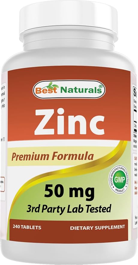 Best Naturals Zinc Supplement as Zinc Gluconate 50mg 240 Tablets - Immune Support