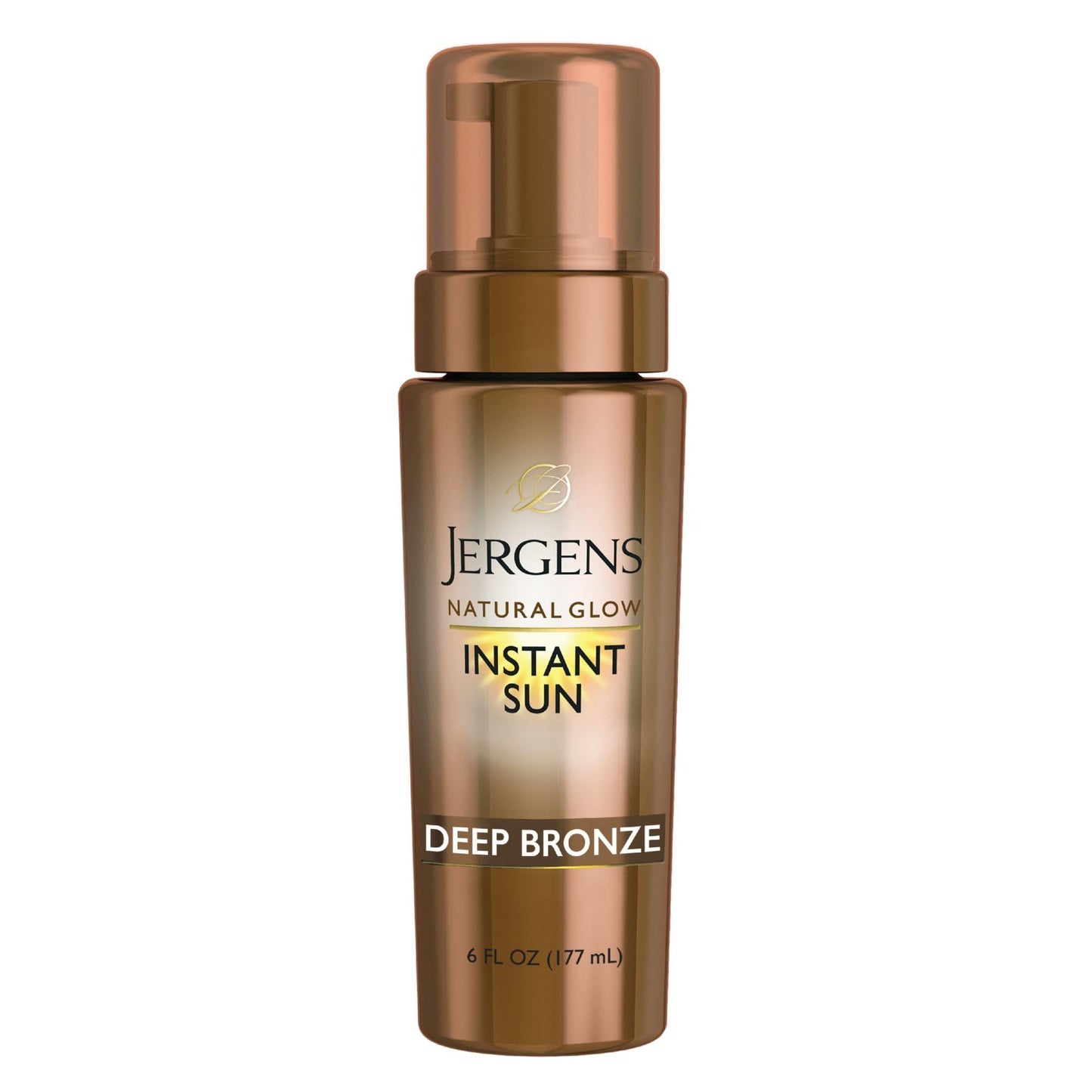 Jergens Natural Glow Instant Sun Body Mousse, Self Tanner for Deep Bronze Tan, Sunless Tanning Body Bronzer for Natural Looking Color Instantly, 6 Oz