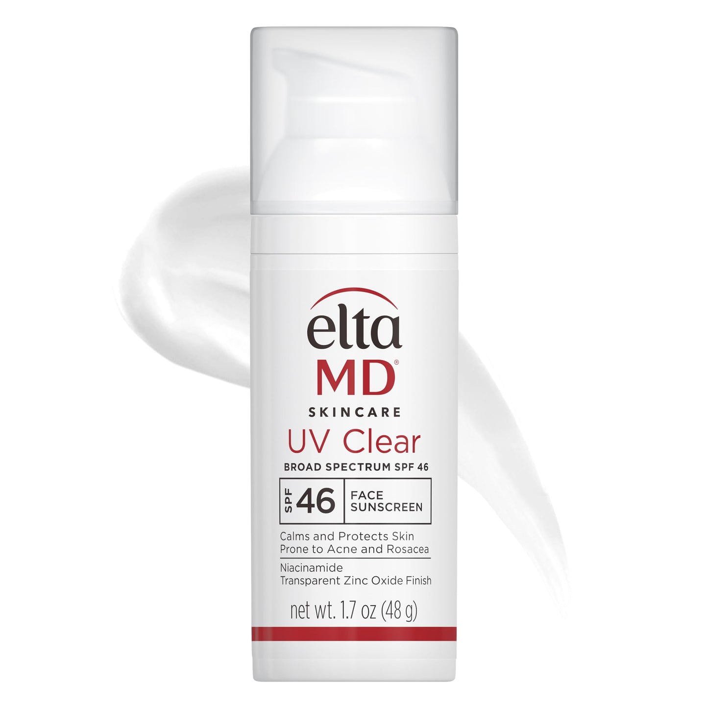EltaMD UV Clear Face Sunscreen SPF 46, Oil Free for Face with Zinc Oxide, Dermatologist Recommended Sunscreen Lotion, For Acne-Prone Sensitive Skin, 1.7 oz Pump