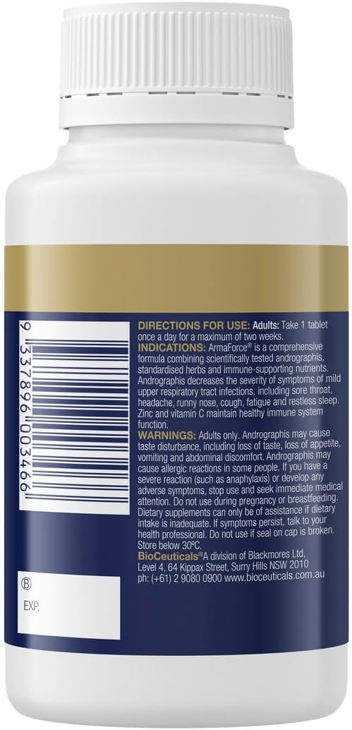 BioCeuticals ArmaForce Immune Support Olive Leaf 120 Tablets Vegan(BCTARML)