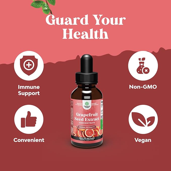 GSE Grapefruit Seed Extract Liquid - One Drop Daily - Super Concentrated Grape Seed Extract Liquid Drops Rich in Bioflavonoids & Polyphenols for Gut Health & Immune Support - 2OZ - 60 Servings