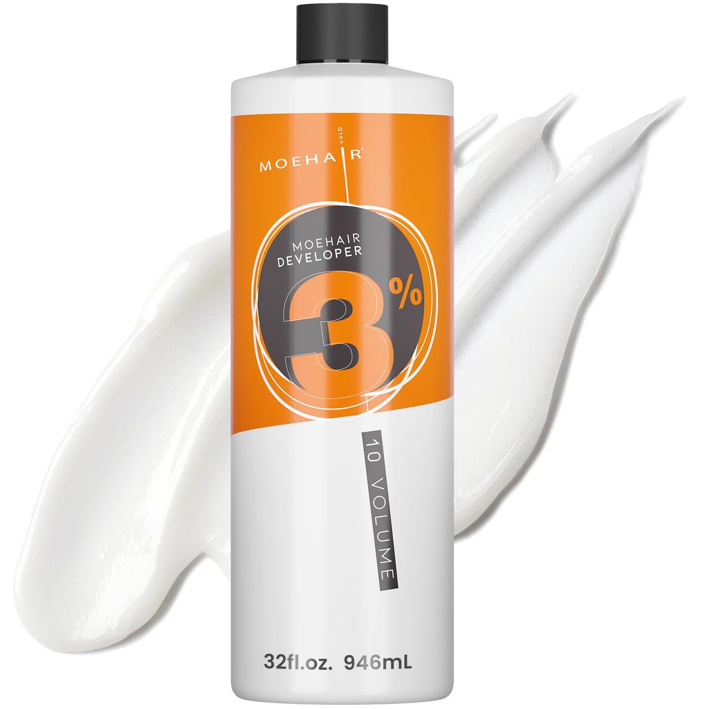 MOEHAIR Hair Color Developer 3% Hydrogen Peroxide, 10 Volume Creme Developer for Hair Coloring and Bleaching, Paraben-Free, Peach Fragrance 32 Fl. Oz