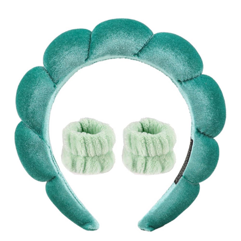 Bebeepoo Spa Headbands For Washing Face Velvet Makeup Headband Combo Pack - Puffy Makeup Headbands For Face Washing, Mask, Skin