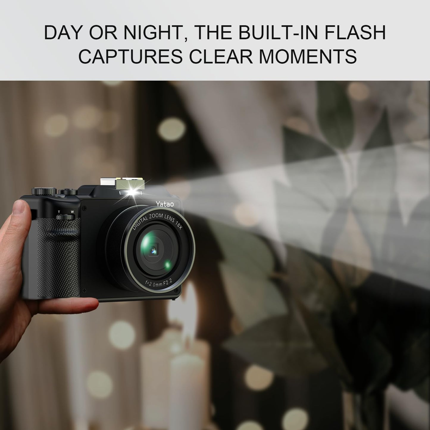 Yatao Digital Camera with WiFi, 4K 5K 64MP Photography Camera Kit for YouTube, Front and Rear Dual Camera for Convenient Selfie, Equipped with 64GB Micro Card, Wide & Macro Lens, Card Reader