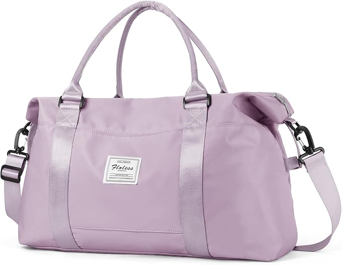 Small Gym Bag for Women, Purple Stylish Duffle Travel Bag for Plane, Lightweight Duffle Bag for Women, Sport Gym Tote Bag with Wet Pocket for Yoga, Pilates, Swimming