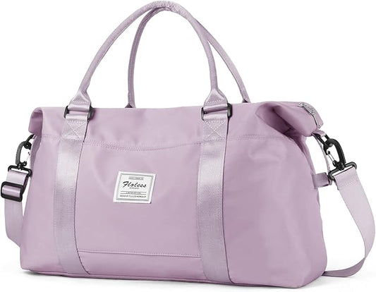 Small Gym Bag for Women, Purple Stylish Duffle Travel Bag for Plane, Lightweight Duffle Bag for Women, Sport Gym Tote Bag with Wet Pocket for Yoga, Pilates, Swimming