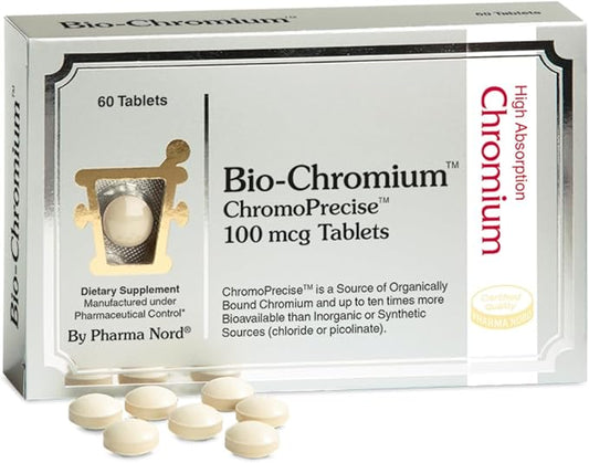 Bio-Chromium 100mcg | 10x Better Absorption | Patented Formula for preventing Cravings | ChromoPrecise Organic Chromium Supplement | Manufactured to Pharmaceutical Standards (60)
