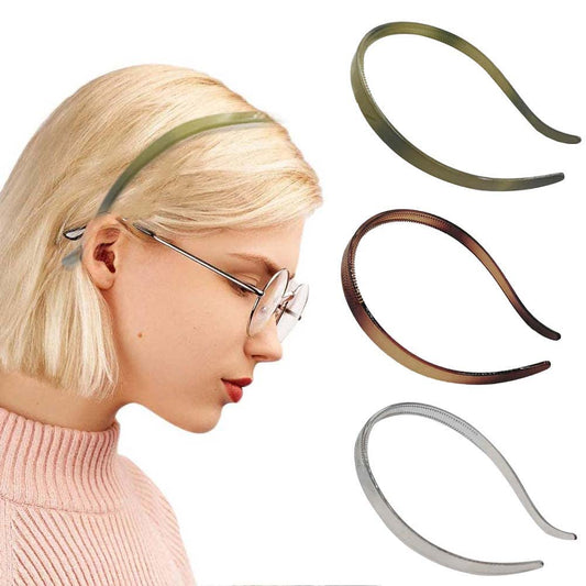 Bikczewin 3 Pieces Comfortable No Headache Headbands For Women And Girls With Glasses | No Slip Teeth Comb No Pressure Hair Loop