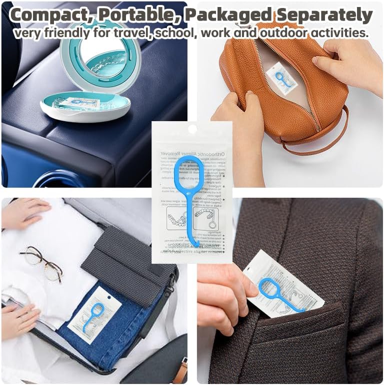 36PCS Individually Wrapped Clear Aligner Removal Tool for Invisible Removable Clear Braces Retainers, Dentures, Sanitary, Convenient, Enduring, Washable, and Recyclable (36pcs)