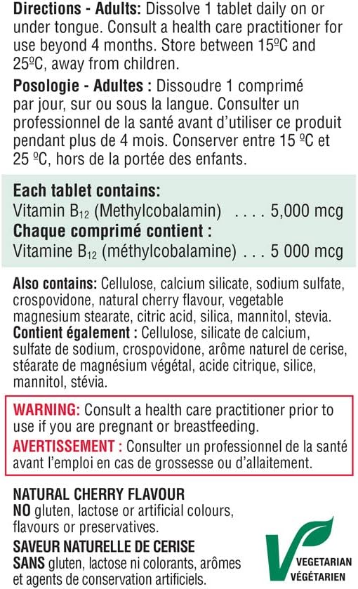 Jamieson Vitamin B12 5,000 mcg, 45 tabs