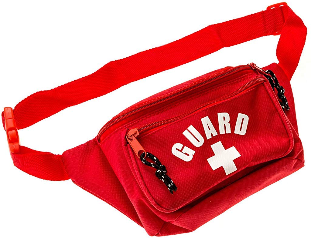 BLARIX Guard Fanny Pack Hip Pack Waist Bag 3 Pockets (Red)