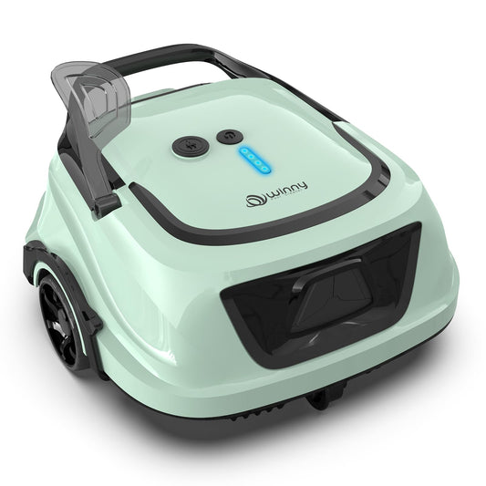 Cordless Robotic Pool Vacuum for Above Ground Pools with Self-Parking, 120-Min Runtime & 2.5h Fast Charging, Dual Filters & Powerful Suction, Ideal for Flat Above Pools up to 1076 sq.ft（Sage Green）