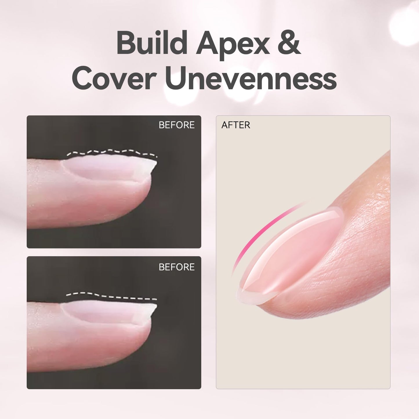 BORN PRETTY Builder Gel for Nails, 8-in-1 Extension Gel Strengthener Gel Hard Builder Nail Gel Base Top Gel, Pink Gel Builder Rhinestone Nail Glue Gel in A Bottle Nails 15ML